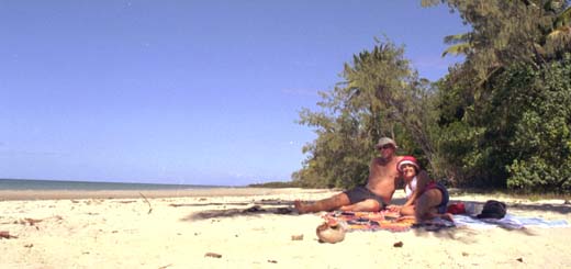 Relaxing on Cape Tribulation Beach
