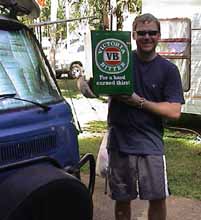 Jono gets the beers in