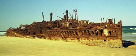 The Maheno Shipwreck - a luxury liner that ran aground 75 years ago