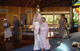 Down the aisle with Deb following