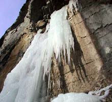 Ice Falls on our Ice River Hike