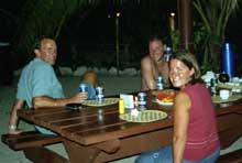 Sam, Karen & me consuming the Fiji Bitter